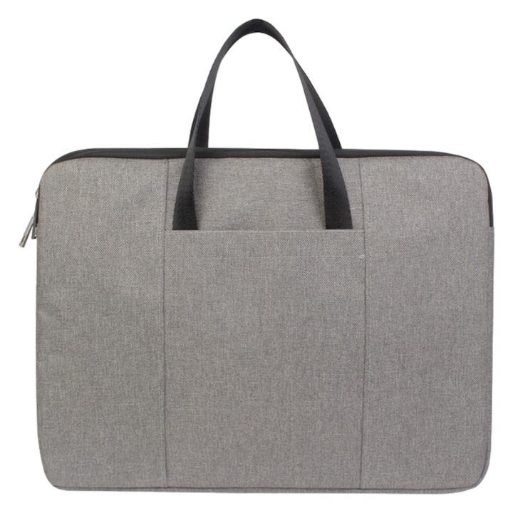 Husa pentru laptop, husa de protectie impermeabila, geanta de transport pentru laptop gri deschis