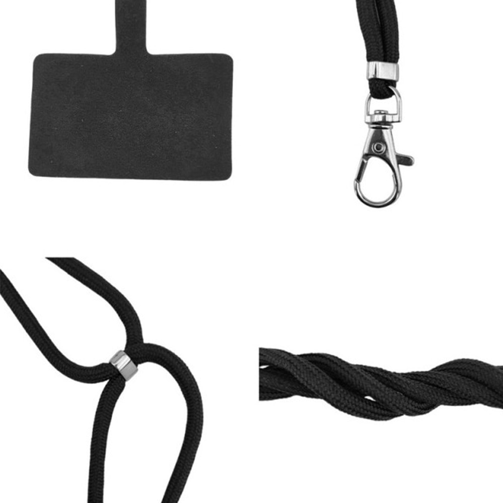 Husa compatibila cu Oppo Reno 11F 5G, Sport Body Lanyard Case, Snur detasabil, Lungime reglabila, 80 cm, Silicon anti-alunecare, Interior de microfibra, Negru
