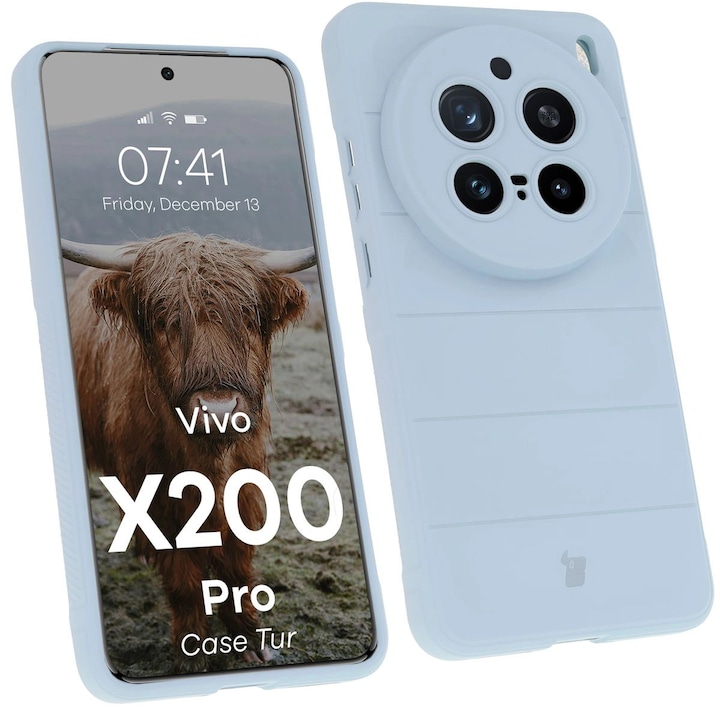 Husa Bizon Case Tur pentru Vivo X200 Pro, albastru deschis