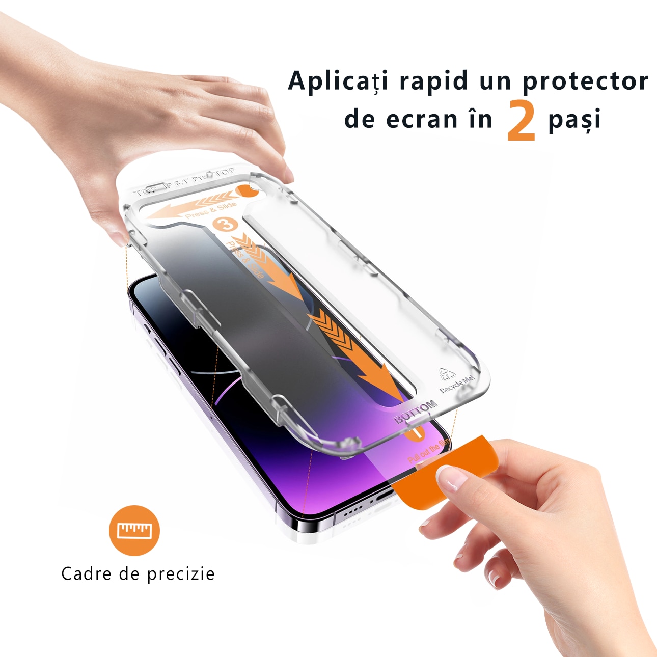 Protector de ecran din sticla premium pentru iPhone XS Max/11 Pro Max, acoperire pe tot ecranul, cu aplicator, instalare usoara si rapida, cu adaptor automat, Mohave, transparent