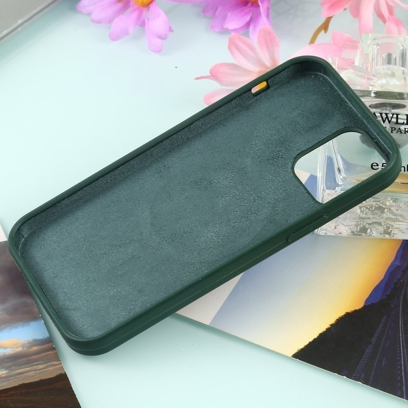 Husa MagSafe liquid large hole magnetic shell pentru Apple iPhone 11, Full Cover, Liquid Silicone, Magnetica, Incarcare Wireless, Flippy, Verde