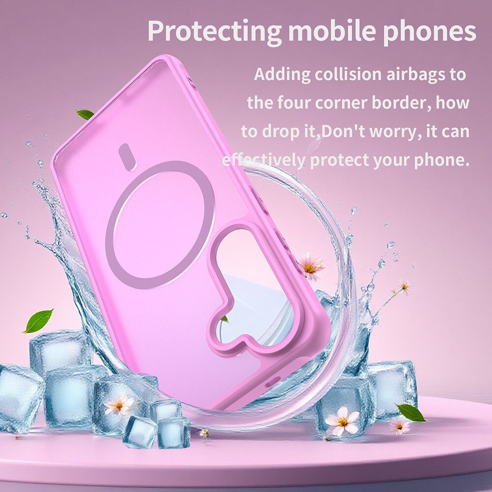 Husa pentru Samsung Galaxy S26 Plus cu protectie pentru lentile si MagSafe EasyCharge, Ghost Series Anti-ingalbenire, frosted - roz