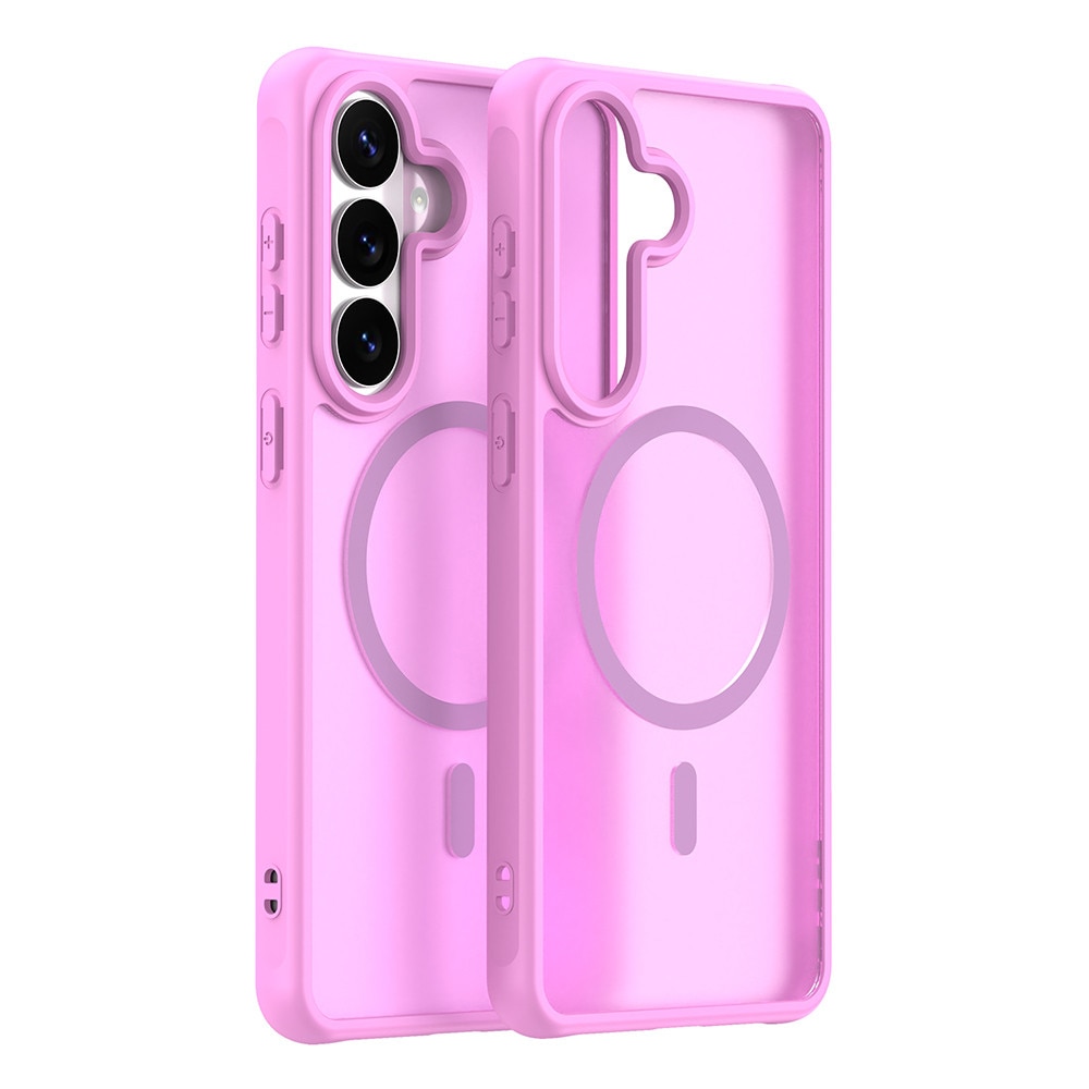 Husa pentru Samsung Galaxy S26 Plus cu protectie pentru lentile si MagSafe EasyCharge, Ghost Series Anti-ingalbenire, frosted - roz