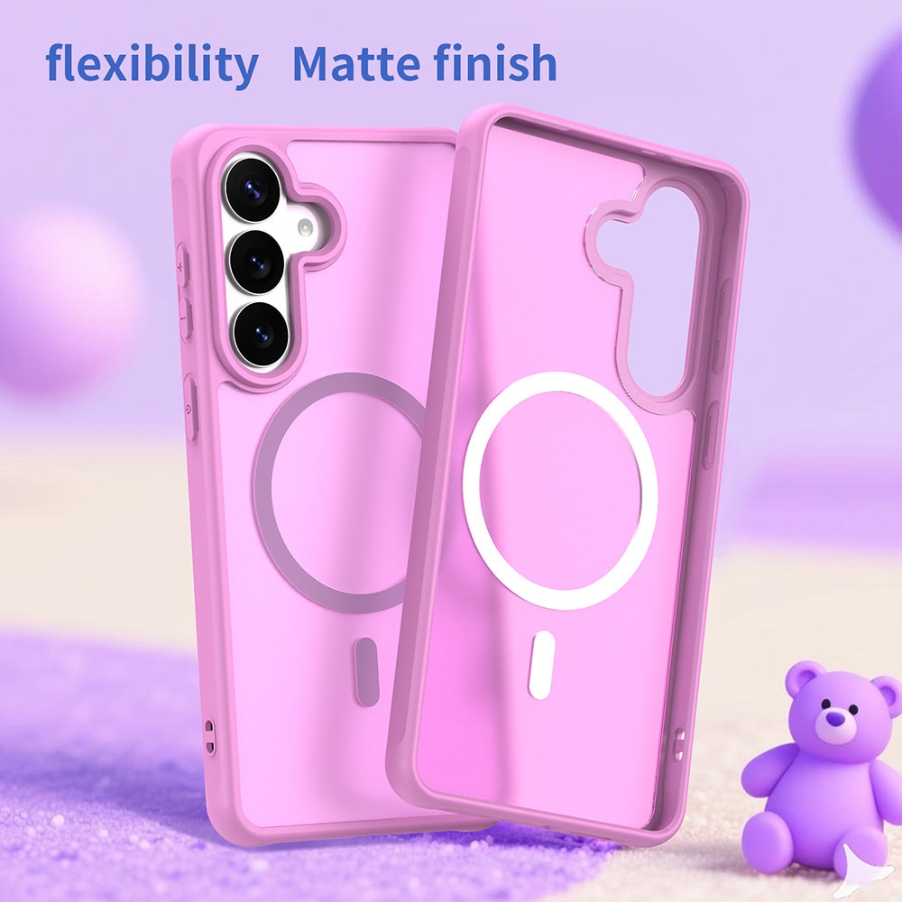 Husa pentru Samsung Galaxy S26 Plus cu protectie pentru lentile si MagSafe EasyCharge, Ghost Series Anti-ingalbenire, frosted - roz