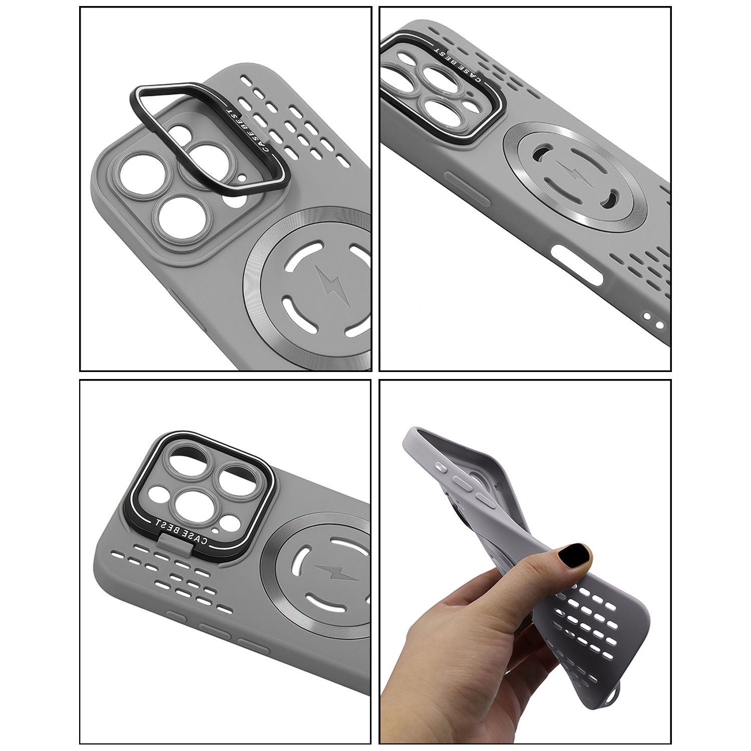 Husa de Protectie Telefon, Pentru Apple iPhone 16 Pro, TPU, Ultra Slim, Suport Pentru Camerelor, Protectie Impotriva Socurilor si Caderilor, Gri