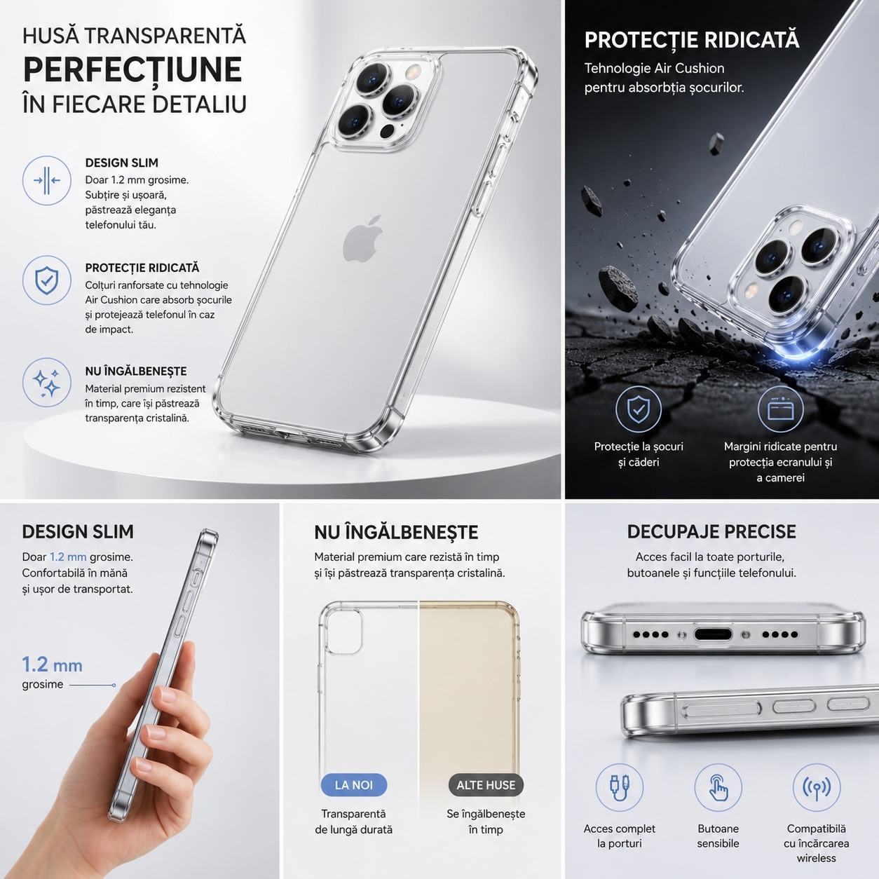 Husa pentru Motorola Signature DaDen, Ultra slim, Antisoc, Transparenta