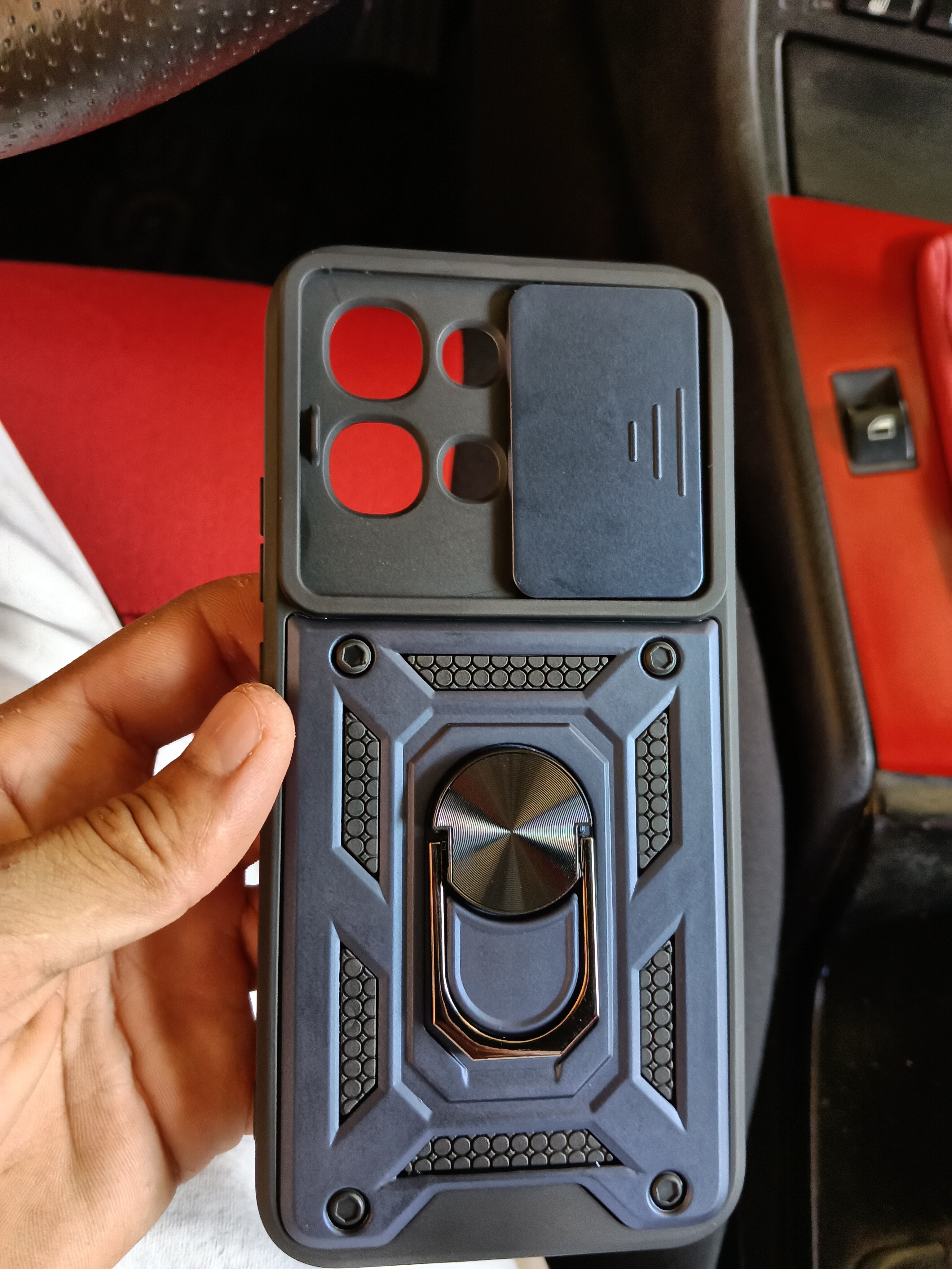 Husa pentru Oppo A6 Pro 4G / A6 Pro 5G Daden®, Hybrid Armor Kickstand, Slider Camera, Antisoc, Protectie Superioara, Albastru