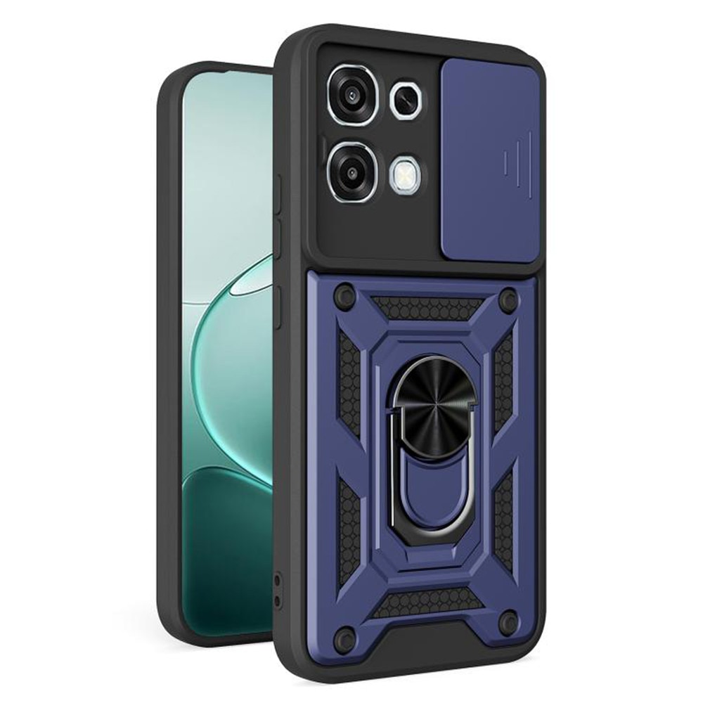 Husa pentru Oppo A6 Pro 4G / A6 Pro 5G Daden®, Hybrid Armor Kickstand, Slider Camera, Antisoc, Protectie Superioara, Albastru