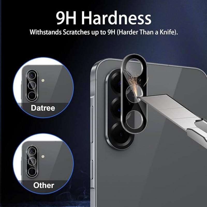 2 Pack Protectie Lentila Camera pentru Samsung Galaxy A56 5G - 9H Sticla Temperata HD, Anti-Rasini & Fara Bulburi Neagra