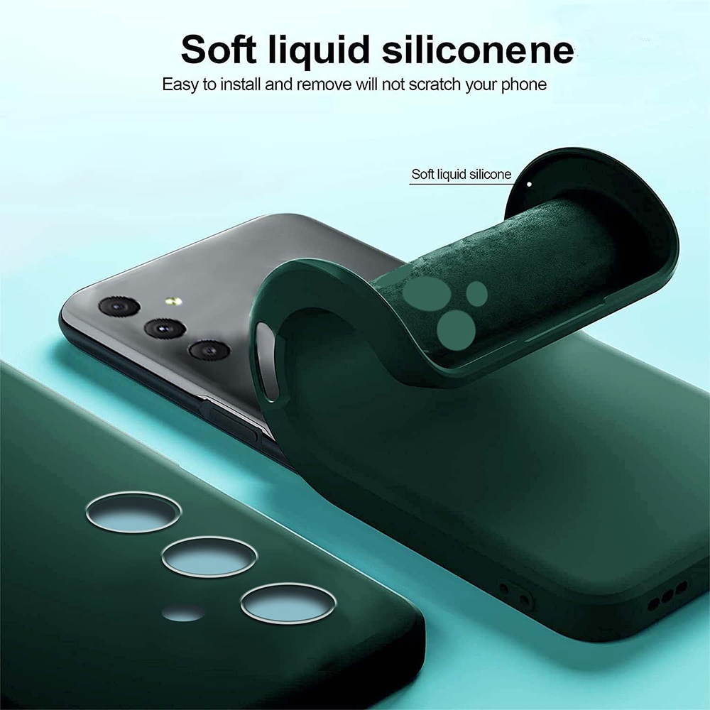 Husa Jelly Silicone Compatibil cu Samsung Galaxy A34 5G, Interior de microfibra, Flexibila, Verde Inchis