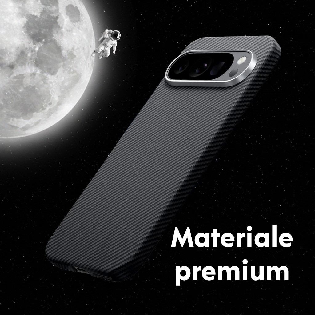 Husa pentru Google Pixel 10 / Pixel 10 Pro DaDen din fibra de Kevlar, MagSafe Integrat, Protectie antisoc, Design slim, Negru
