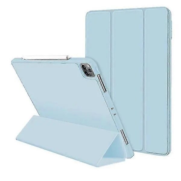 Husa Smart Cover pentru iPad Pro 12.9, PRE-CJk0515-26-0825-2175, cu suport reglabil si loc pentru Apple Pencil, interior din microfibra, albastru deschis