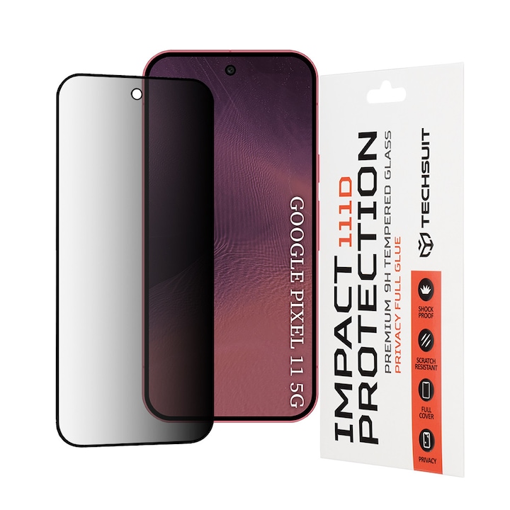 Folie pentru Google Pixel 11 / Pixel 11 Pro - Techsuit 111D Privacy FullA Glue - Black