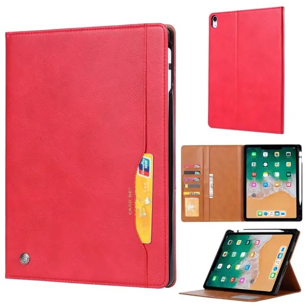 Husa tip portofel pentru iPad Mini 6 (2021) PRE-CJk0515-26-0825-4729, TPU si piele PU, suport kickstand, slot card, buzunar pentru stylus, functie wake/sleep, rosu