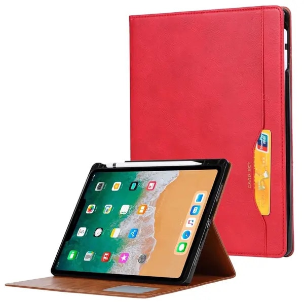 Husa tip portofel pentru iPad Mini 6 (2021) PRE-CJk0515-26-0825-4729, TPU si piele PU, suport kickstand, slot card, buzunar pentru stylus, functie wake/sleep, rosu