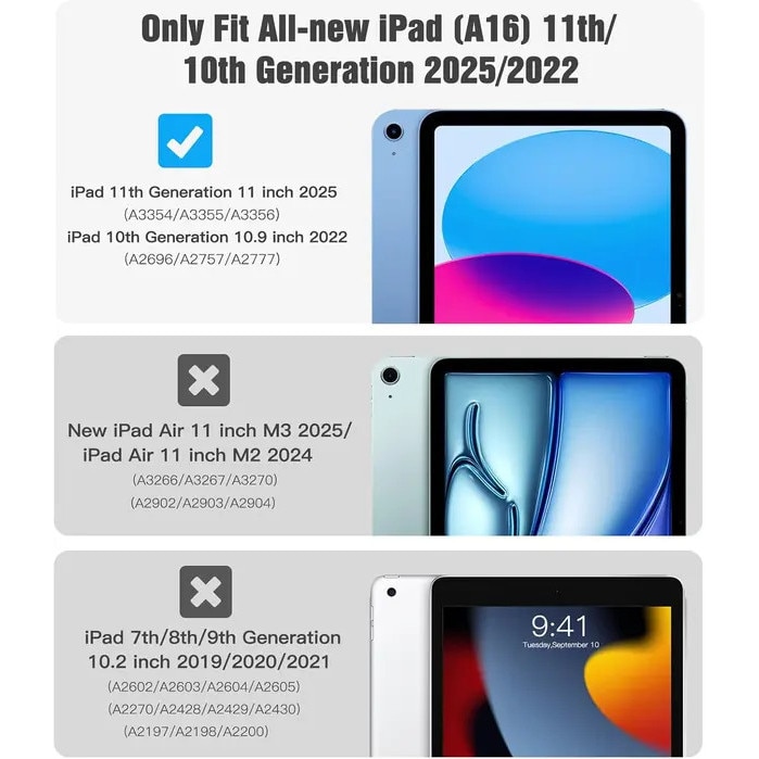 Husa pentru iPad 11" compatibila cu iPad (A16) 11 (2025) PRE-CJk0515-26-0825-2398, spate transparent PC, bumper TPU rezistent la socuri, suport pentru Apple Pencil, auto wake/sleep, stand pliabil, roz pal