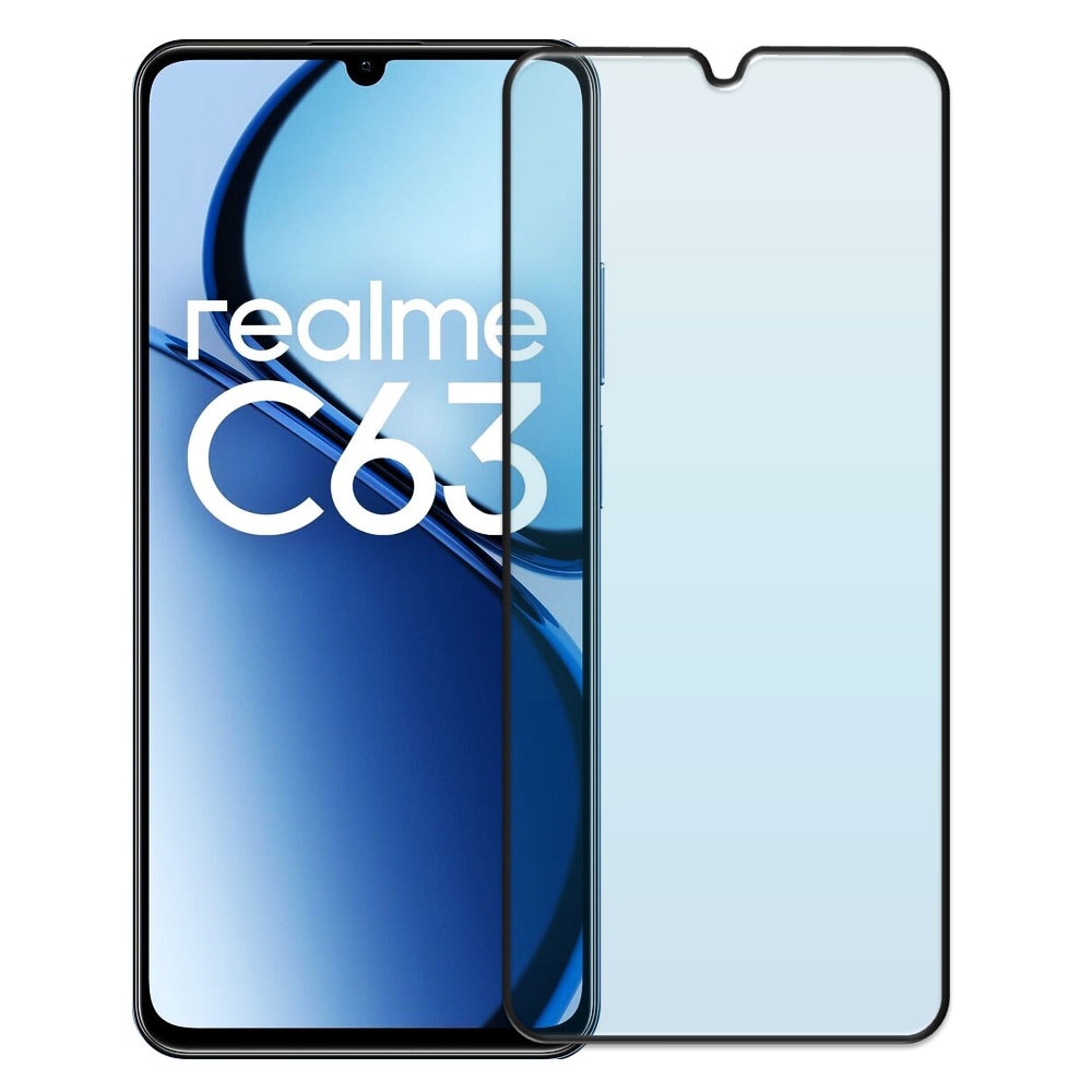 Folie din sticla securizata pentru Realme C63, HAMSTERBOX Glass Shield, Protectie completa ecran, Full face, Aplicare rapida, Case Friendly, Transparenta
