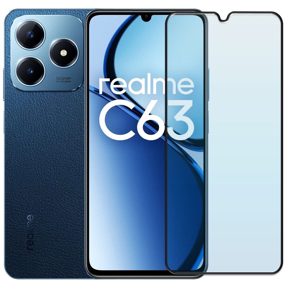 Folie din sticla securizata pentru Realme C63, HAMSTERBOX Glass Shield, Protectie completa ecran, Full face, Aplicare rapida, Case Friendly, Transparenta