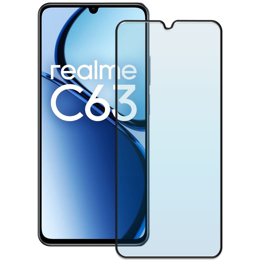 Folie din sticla securizata pentru Realme C63, HAMSTERBOX Glass Shield, Protectie completa ecran, Full face, Aplicare rapida, Case Friendly, Transparenta