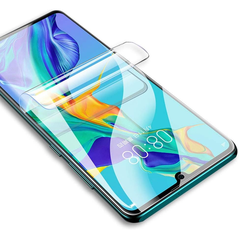 Folie de protectie ecran din silicon, TPU, Perfect fit, compatibila cu Huawei P30 Lite, acopera tot ecranul, transparenta, ISAG