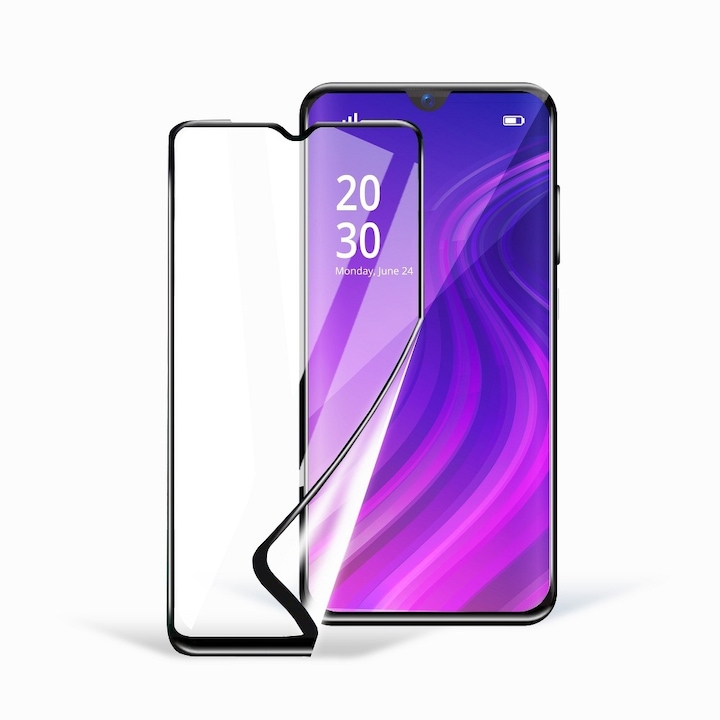 Folie de protectie, Ceramic Glass, 9H, Compatibila cu Samsung Galaxy A72 5G, Acoperire pe tot ecranul, G-Tech, Black
