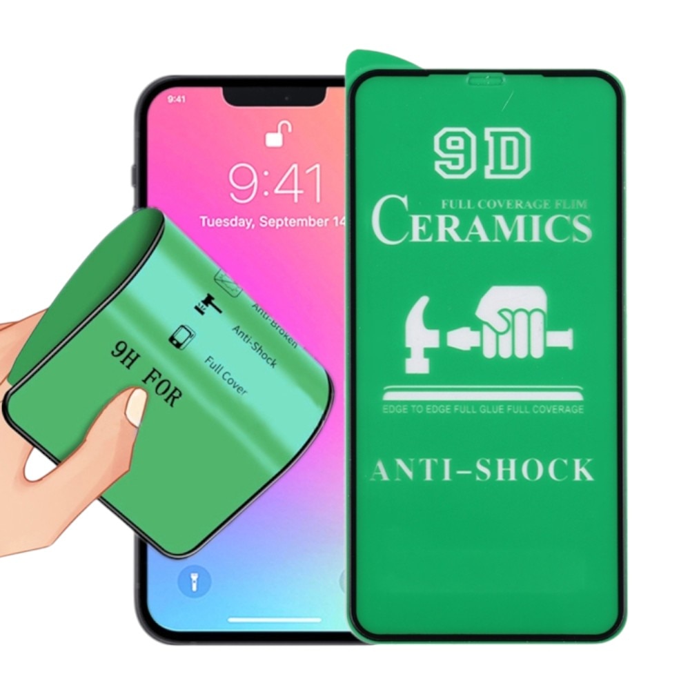Folie de protectie, Ceramic Glass, 9H, Compatibila cu Samsung Galaxy A72 5G, Acoperire pe tot ecranul, G-Tech, Black