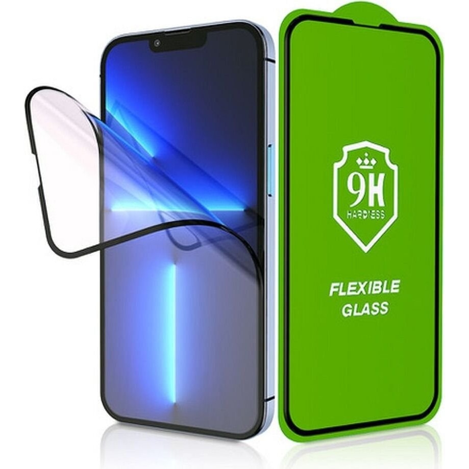 Folie protectie telefon Bestsuit, sticla hibrid flexibila 5D, neagra, 0.38mm, set complet de aplicare