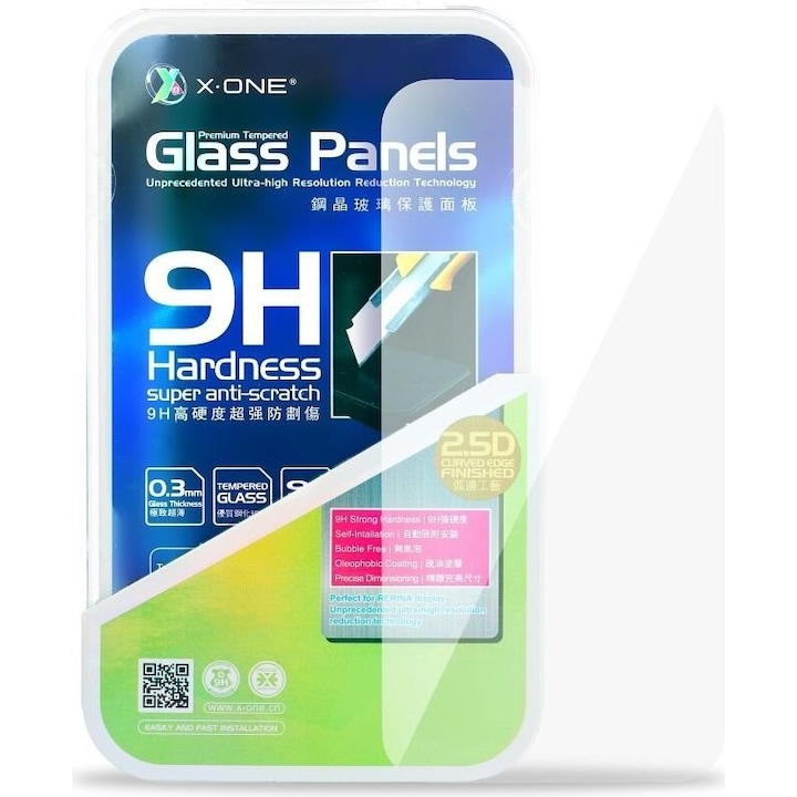 Folie protectie X-One, sticla temperata, transparenta, 0.3mm, set complet