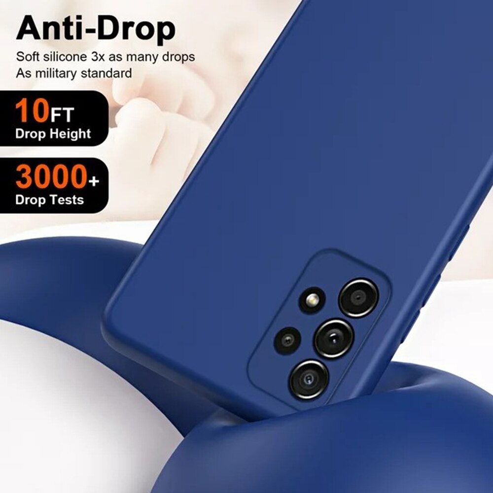 Husa Jelly Silicone Compatibil cu Samsung Galaxy A52 4G / A52 5G / A52s, Interior de microfibra, Flexibila, Albastru Inchis