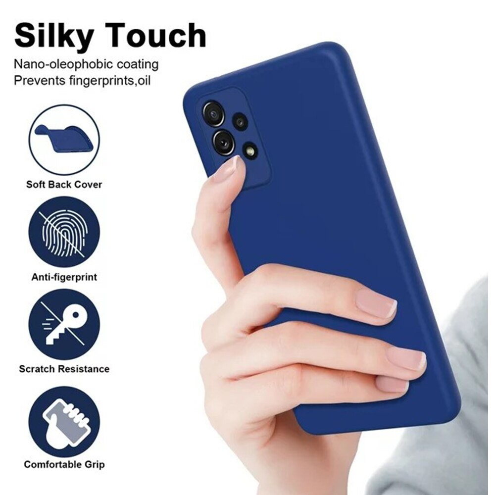 Husa Jelly Silicone Compatibil cu Samsung Galaxy A52 4G / A52 5G / A52s, Interior de microfibra, Flexibila, Albastru Inchis