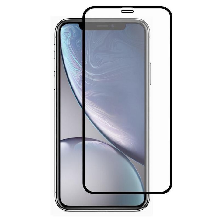 Folie ecran, Sticla, Pentru Iphone XR, 10H, Negru/Transparent