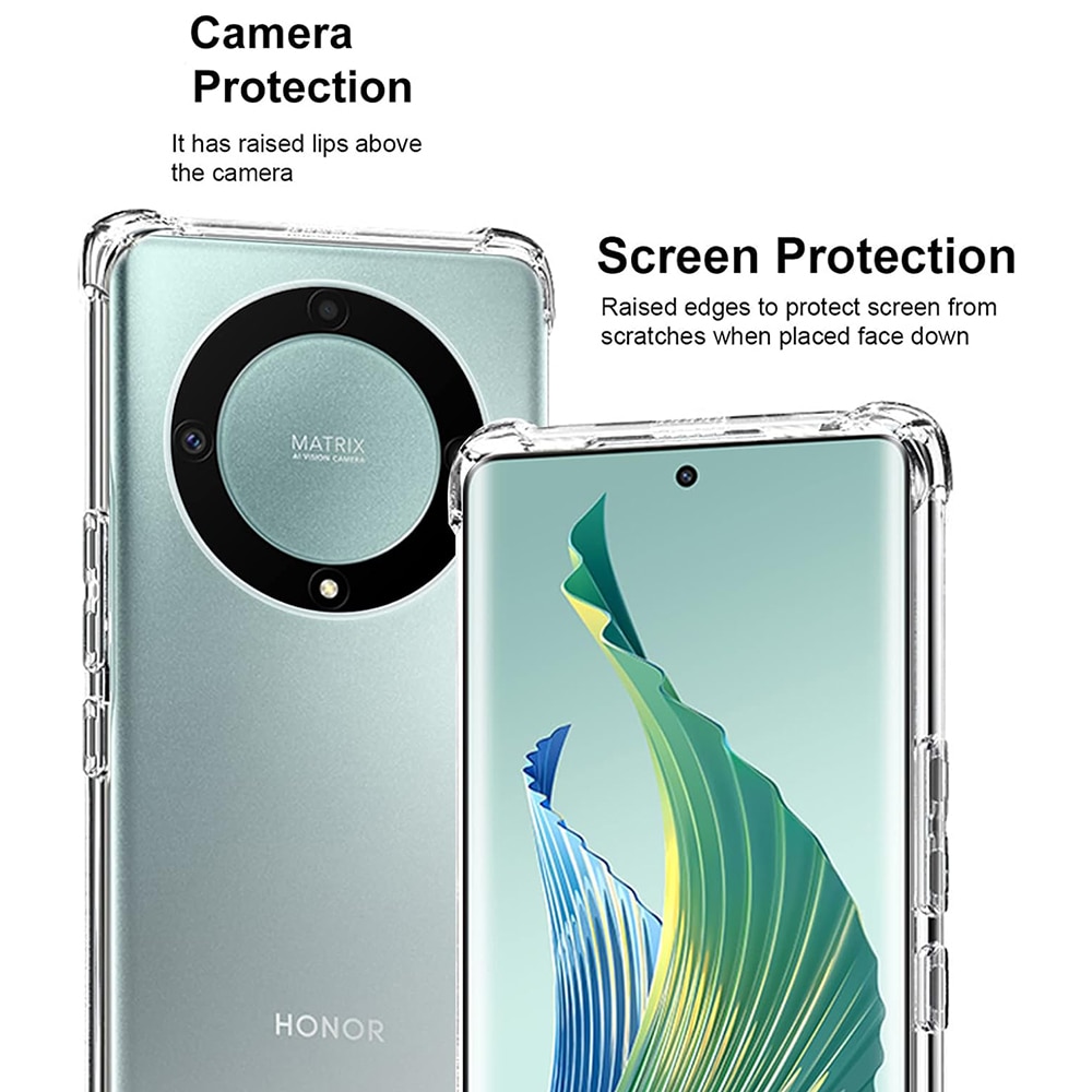 Husa antisoc pentru Honor Magic5 Lite, Accesorio Shockproof Silicone, Transparent