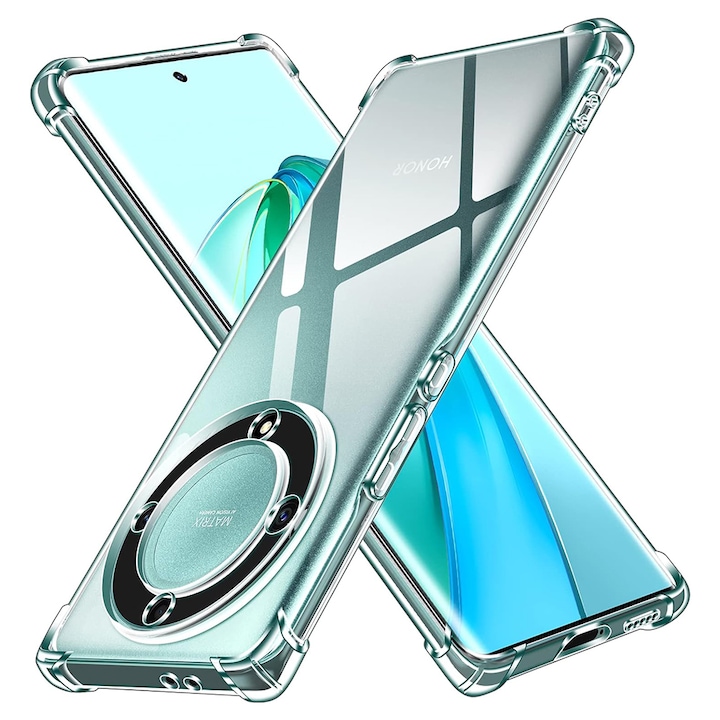 Husa antisoc pentru Honor Magic5 Lite, Accesorio Shockproof Silicone, Transparent