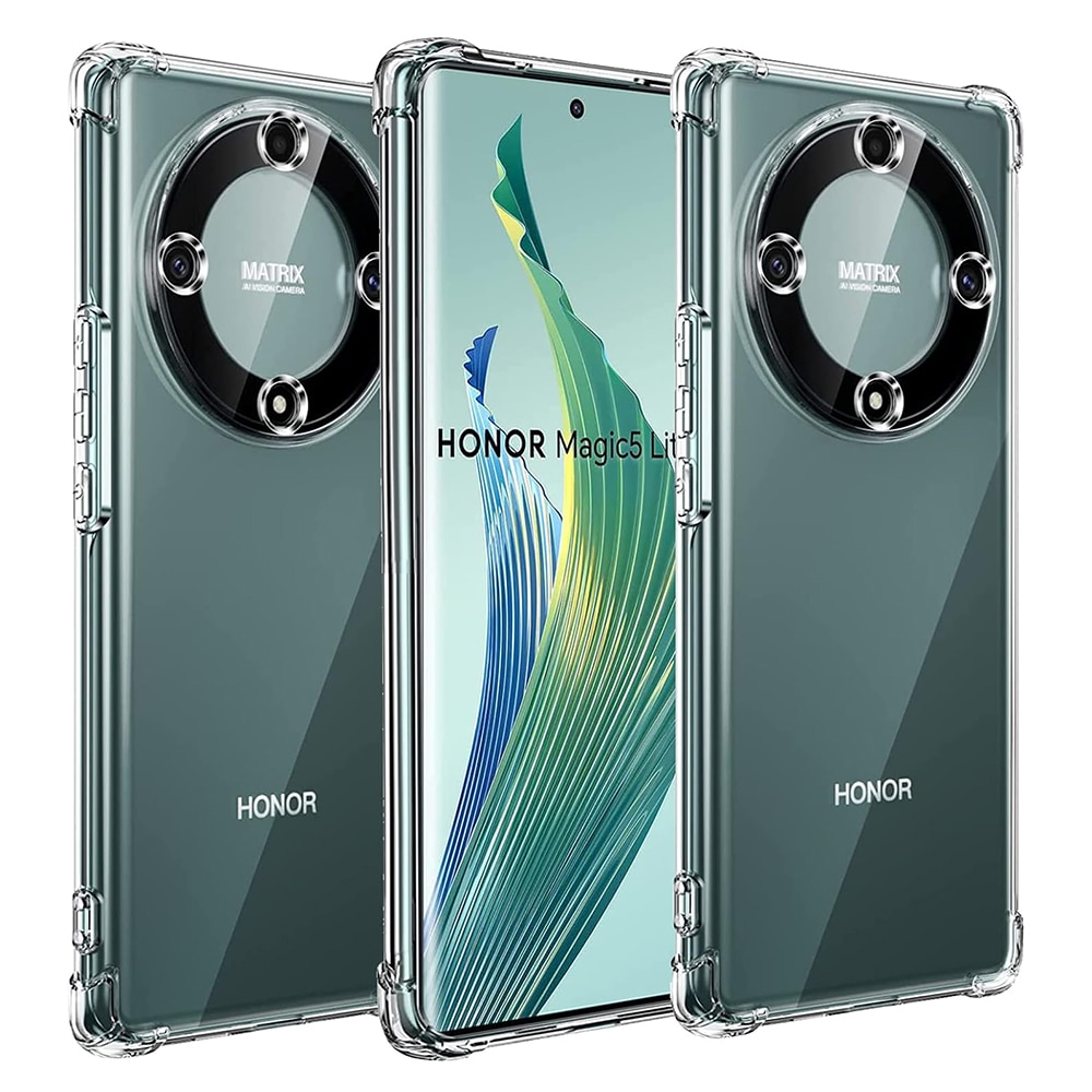 Husa antisoc pentru Honor Magic5 Lite, Accesorio Shockproof Silicone, Transparent
