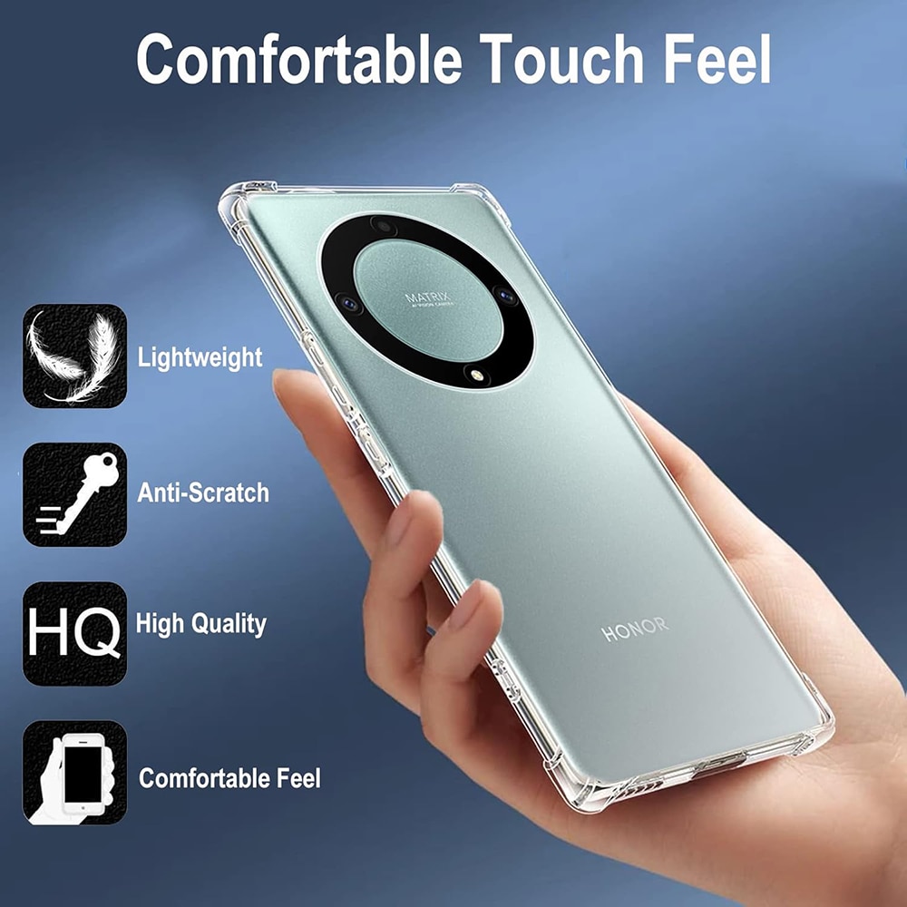 Husa antisoc pentru Honor Magic5 Lite, Accesorio Shockproof Silicone, Transparent