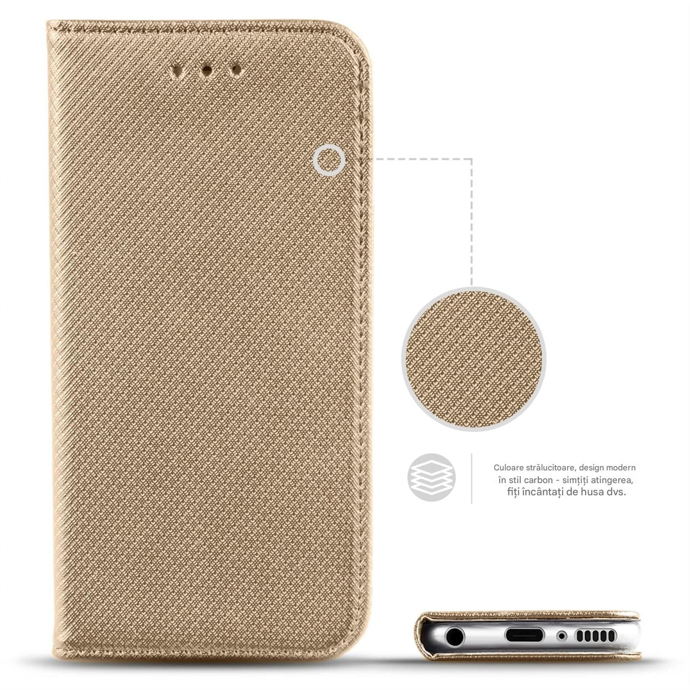 Husa Tip Carte pentru Samsung A12 / A12 Nacho / M12 Auriu