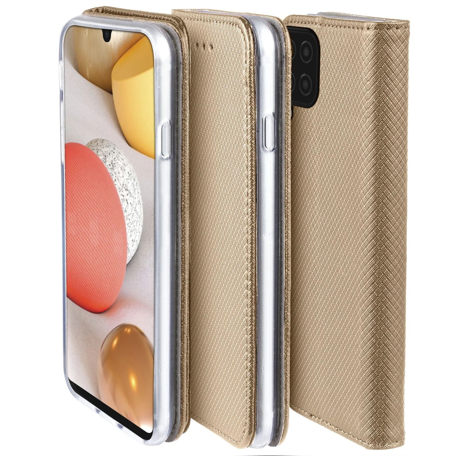Husa Tip Carte pentru Samsung A12 / A12 Nacho / M12 Auriu