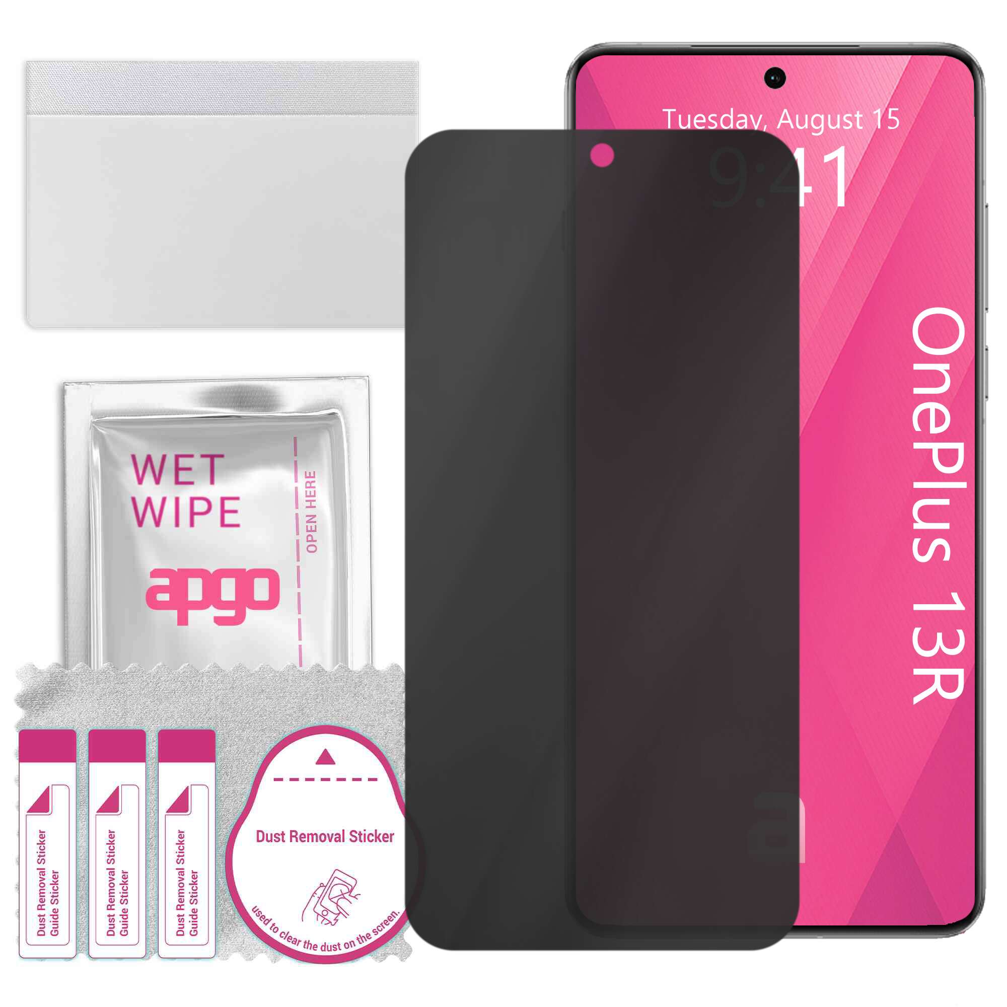 Folie de protectie PRIVACY apgo pentru OnePlus 13R – efect anti-spionaj, hidrogel, full glue, 5D, mat, ultra-subtire