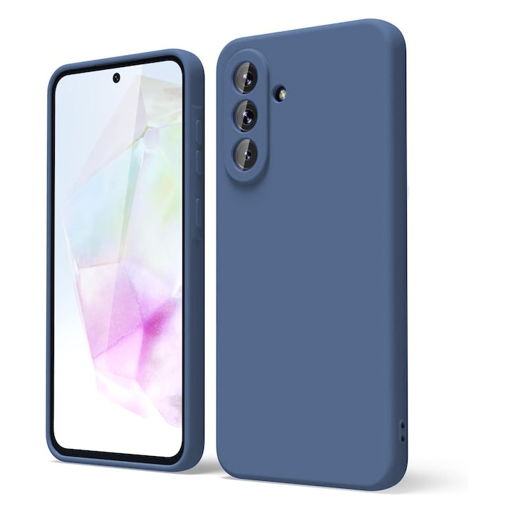 Husa pentru Samsung Galaxy A57 5G Daden® Silicon Soft, Ultra Slim, Protectie sporita, Interior de microfibra, Albastru