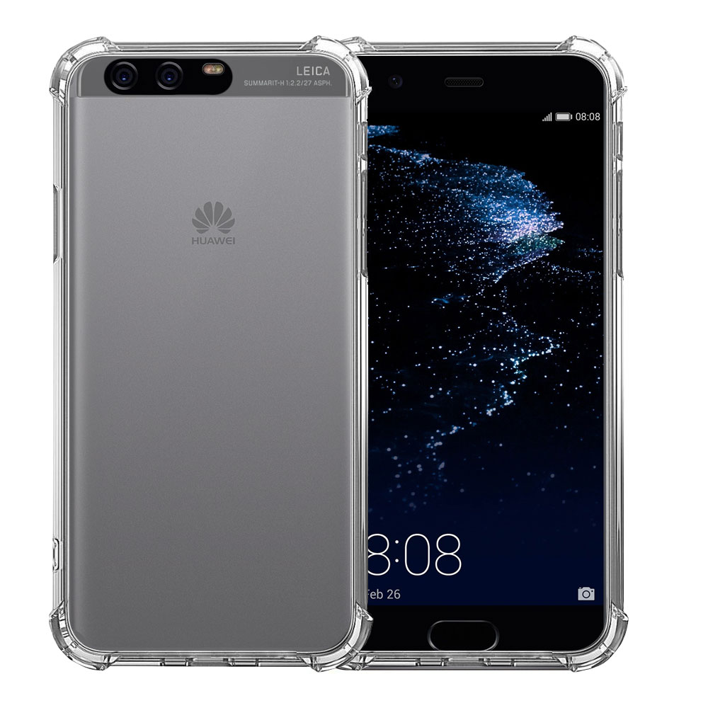 Husa antisoc Huawei P10 - transparenta, silicon, colturi Anti-Drop, spate plastic, iShield Clear