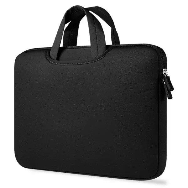 Geanta pentru laptop, nylon si bumbac, ultra-subtire cu captuseala din catifea, buzunare interioare si maner ascuns, IZO-CJ-K0502-20260803-3258, negru, 11.6 inch