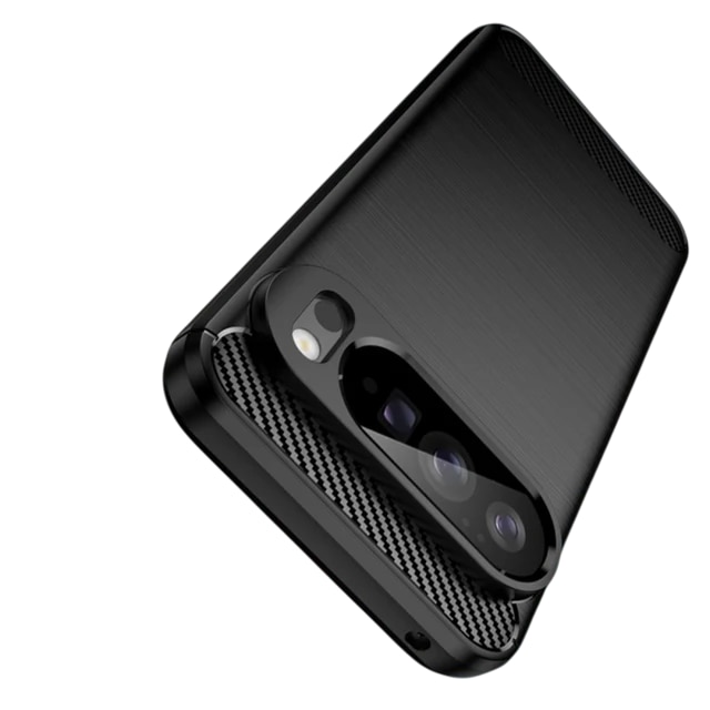 Husa Carbon pentru Google Pixel 10 Pro XL, Anti-Soc, Long Term Silicone Case, Negru