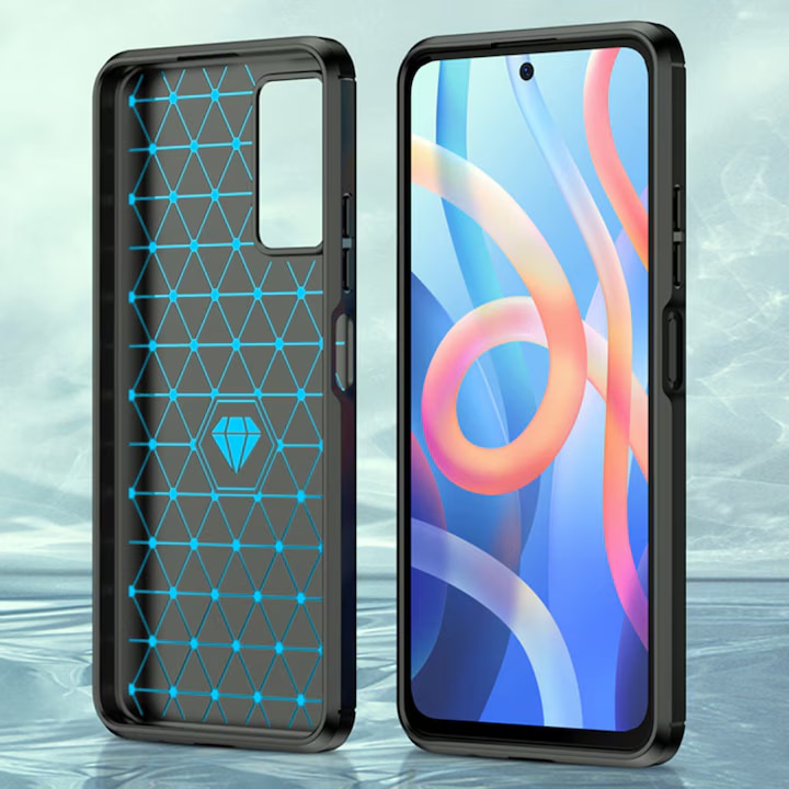 Husa Carbon pentru Google Pixel 10 Pro XL, Anti-Soc, Long Term Silicone Case, Negru