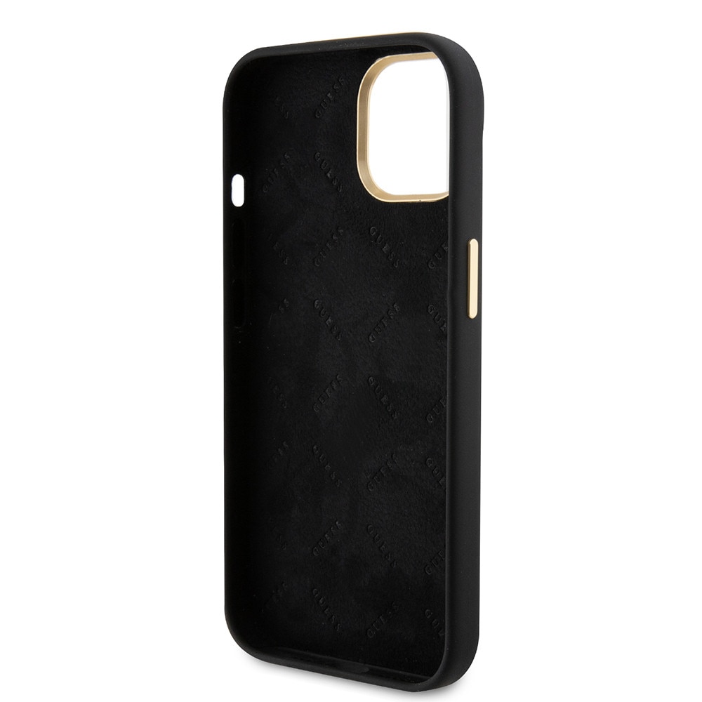 Husa pentru Apple iPhone 15, din TPU, Guess, Culoare Negru