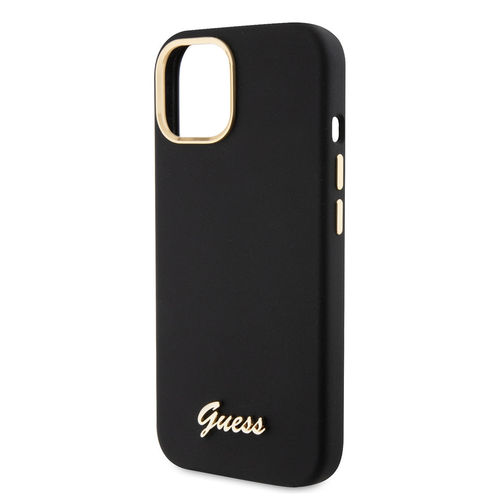 Husa pentru Apple iPhone 15, din TPU, Guess, Culoare Negru