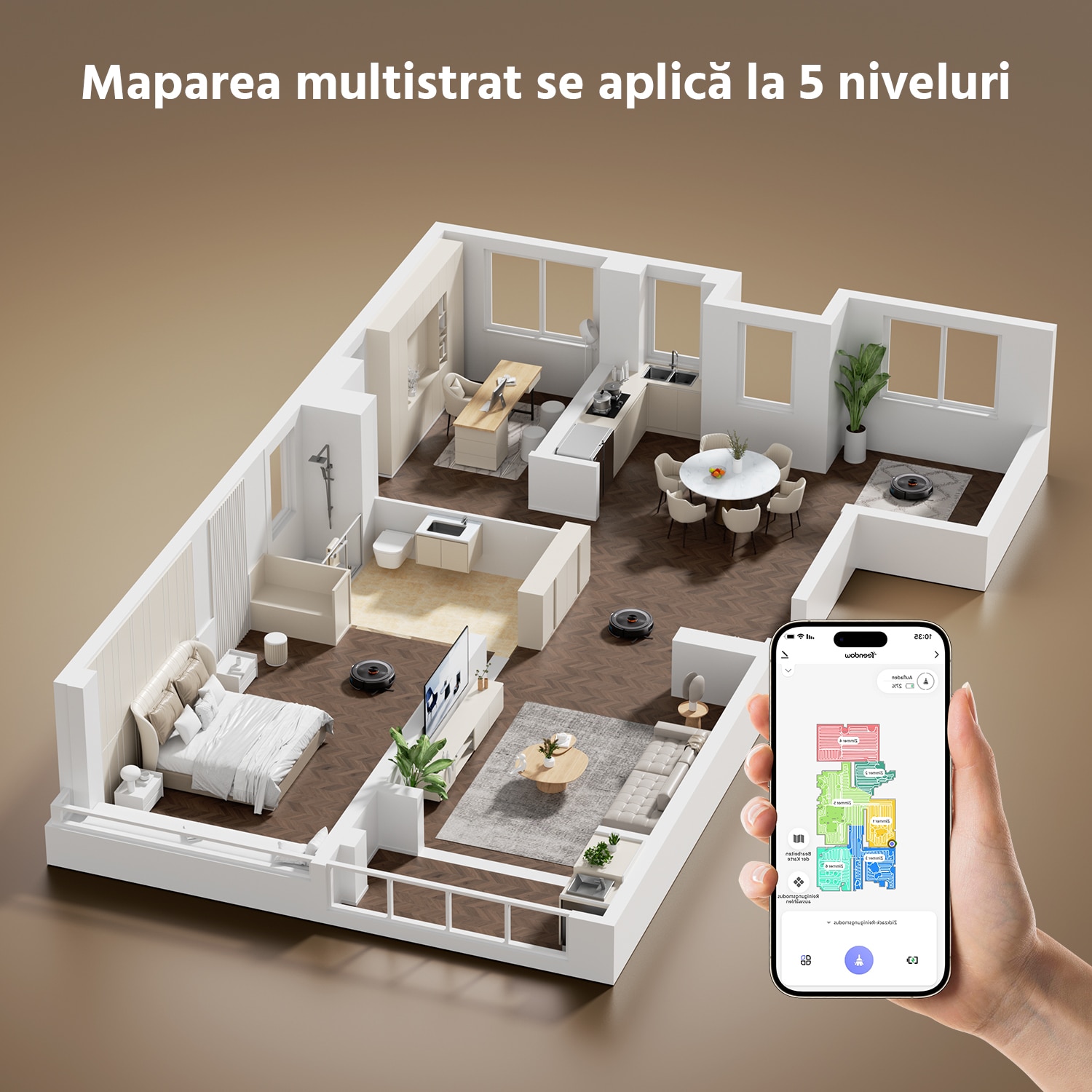 Aspirator robot Teendow D10S Max 2 in 1, Robot de aspirare cu mop, Statie automata de golire, Navigare LiDAR la 360°, Putere de 5000Pa, 120 de minute, Alexa, Google Home, Negru, 2.5 L