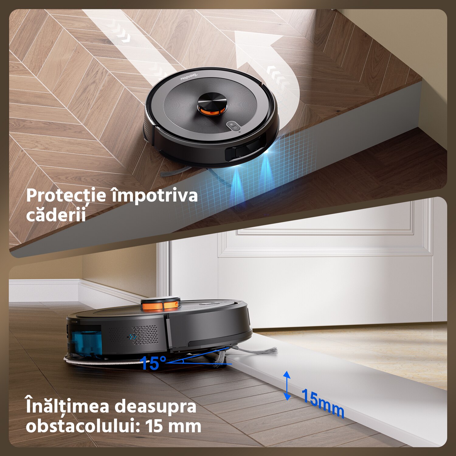 Aspirator robot Teendow D10S Max 2 in 1, Robot de aspirare cu mop, Statie automata de golire, Navigare LiDAR la 360°, Putere de 5000Pa, 120 de minute, Alexa, Google Home, Negru, 2.5 L