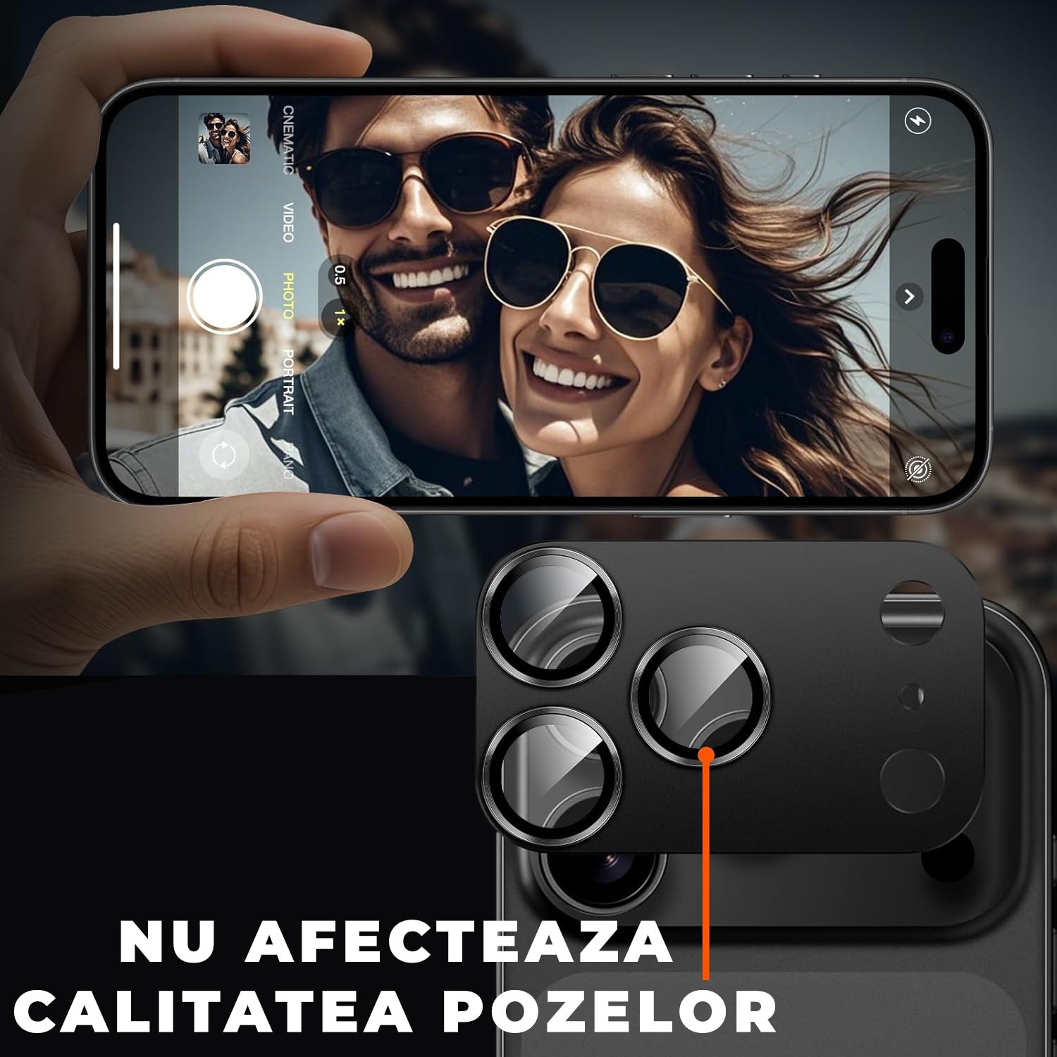 Folie Camera din sticla pentru iPhone 18 Pro, Full Cover, Protectie Completa, Daden, Ultra Rezistenta, Calitate Premium, Burgundiu/Mov