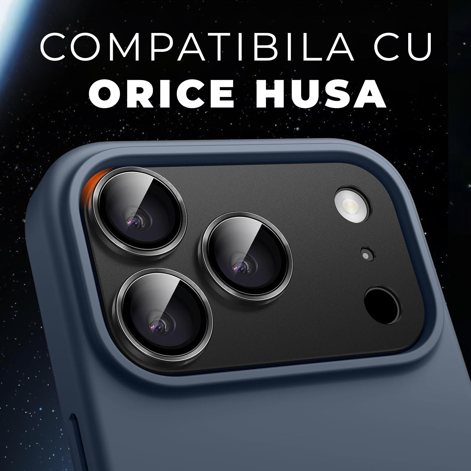 Folie Camera din sticla pentru iPhone 18 Pro, Full Cover, Protectie Completa, Daden, Ultra Rezistenta, Calitate Premium, Burgundiu/Mov