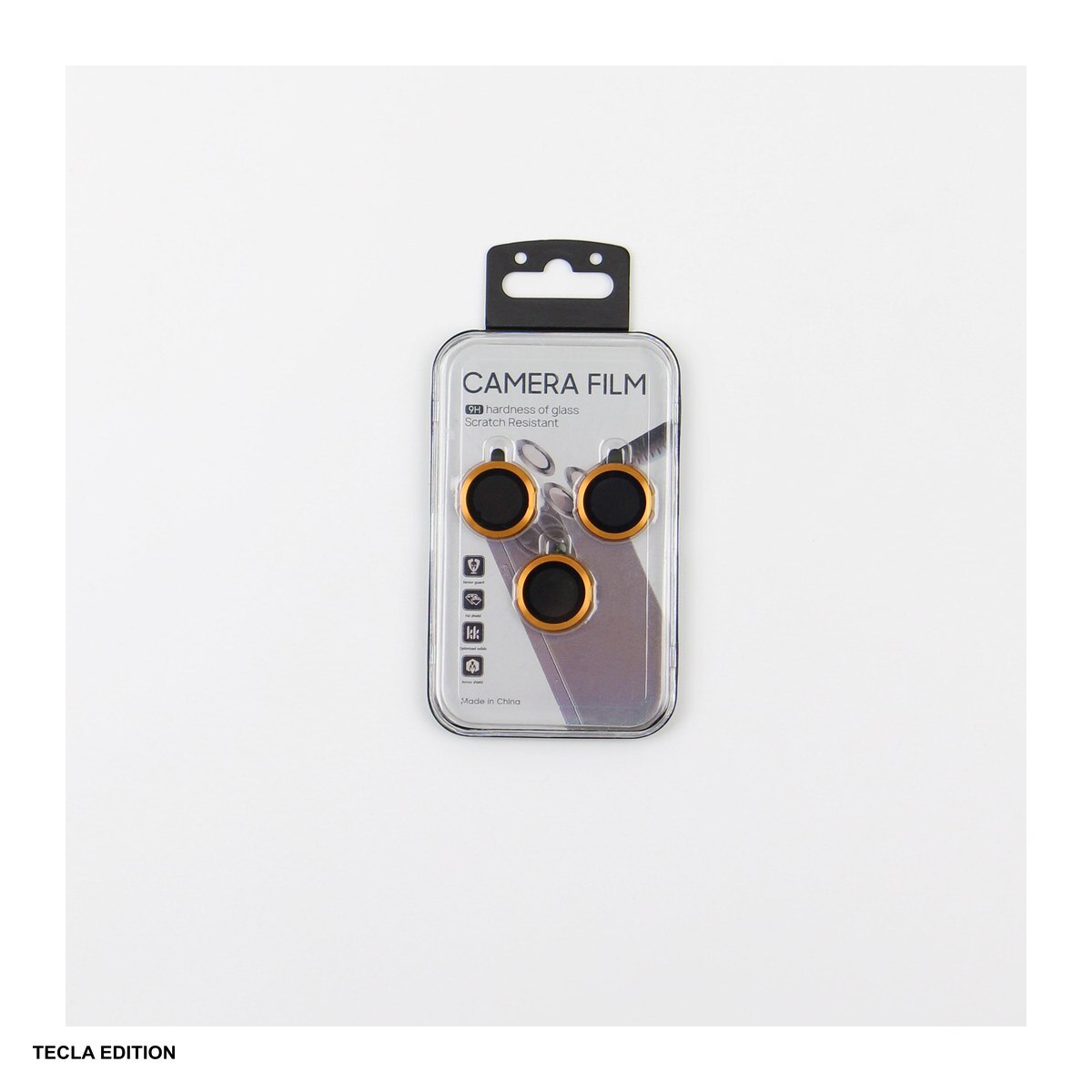 Folie protectie camera, cu rama portocalie, pentru Apple iPhone 17 Pro Max